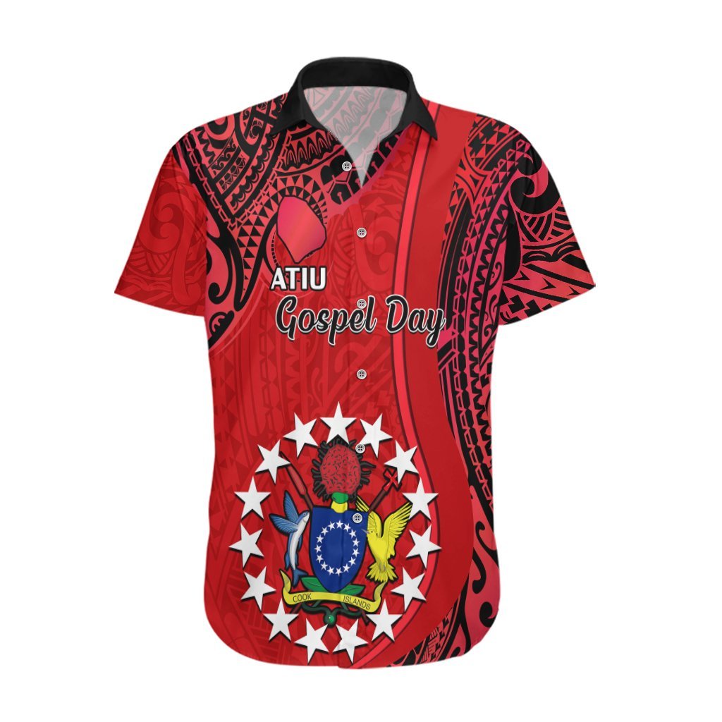 20 July Atiu Island Gospel Day Hawaiian Shirt Cook Islands Tribal Pattern LT14 Red - Polynesian Pride