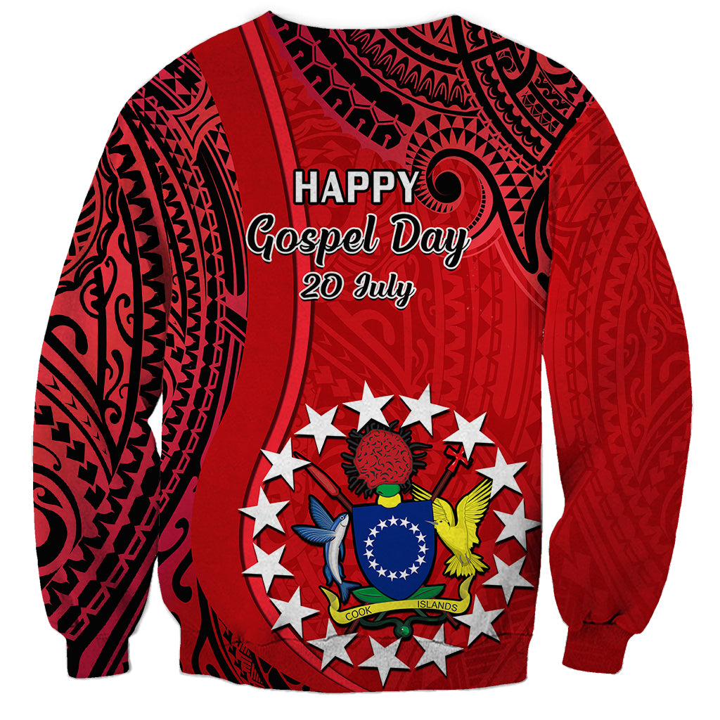 20 July Atiu Island Gospel Day Sweatshirt Cook Islands Tribal Pattern LT14 - Polynesian Pride