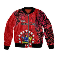 Personalised 20 July Atiu Island Gospel Day Bomber Jacket Cook Islands Tribal Pattern LT14 Unisex Red - Polynesian Pride