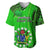 Personalised 25 July Rarotonga Island Gospel Day Baseball Jersey Cook Islands Tribal Pattern LT14 Green - Polynesian Pride