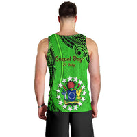 21 July Mitiaro Island Gospel Day Men Tank Top Cook Islands Tribal Pattern LT14 - Polynesian Pride