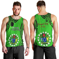 21 July Mitiaro Island Gospel Day Men Tank Top Cook Islands Tribal Pattern LT14 - Polynesian Pride
