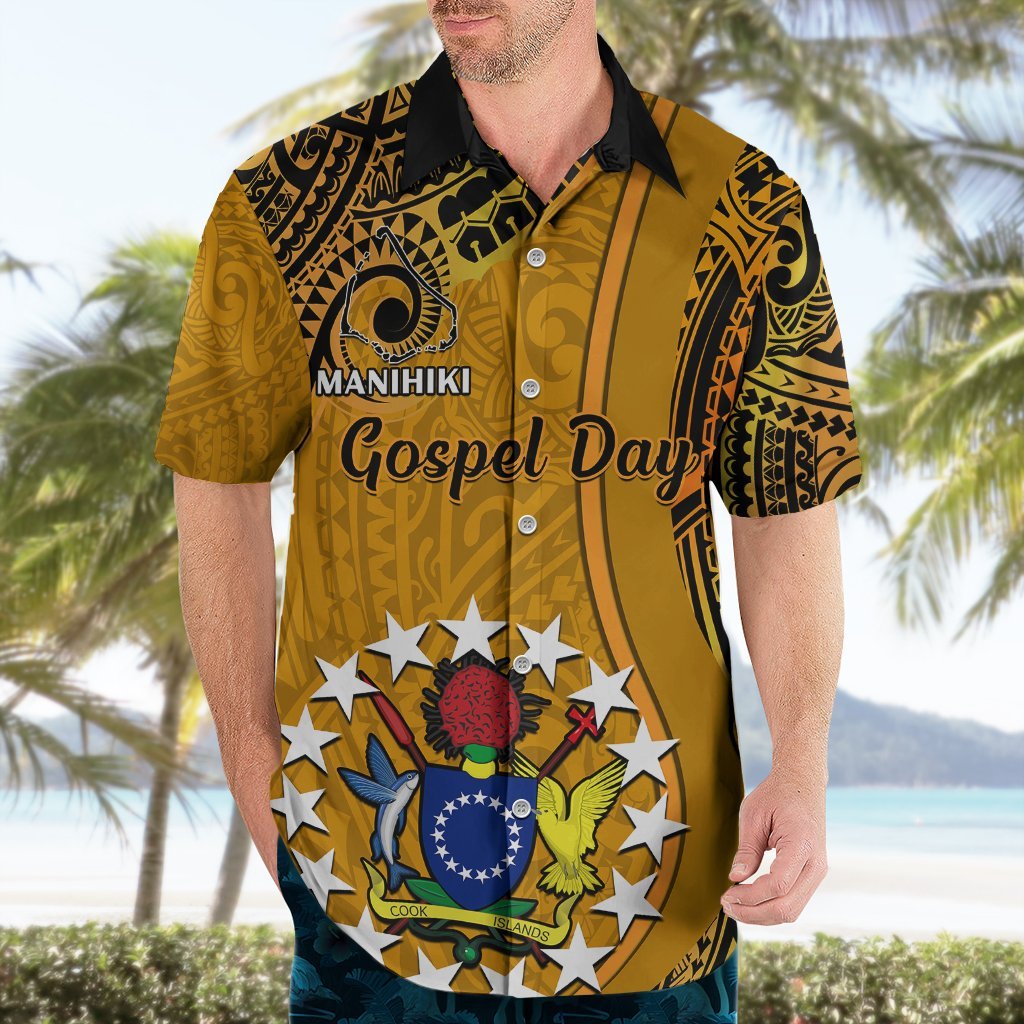 Personalised 8 August Manihiki Island Gospel Day Hawaiian Shirt Cook Islands Tribal Pattern LT14 - Polynesian Pride
