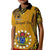 Personalised 8 August Manihiki Island Gospel Day Kid Polo Shirt Cook Islands Tribal Pattern LT14 Kid Gold - Polynesian Pride