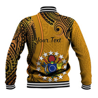Personalised 15 August Rakahanga Island Gospel Day Baseball Jacket Cook Islands Tribal Pattern LT14 - Polynesian Pride