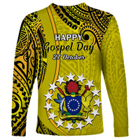 27 October Aitutaki Island Gospel Day Long Sleeve Shirt Cook Islands Tribal Pattern LT14 - Polynesian Pride