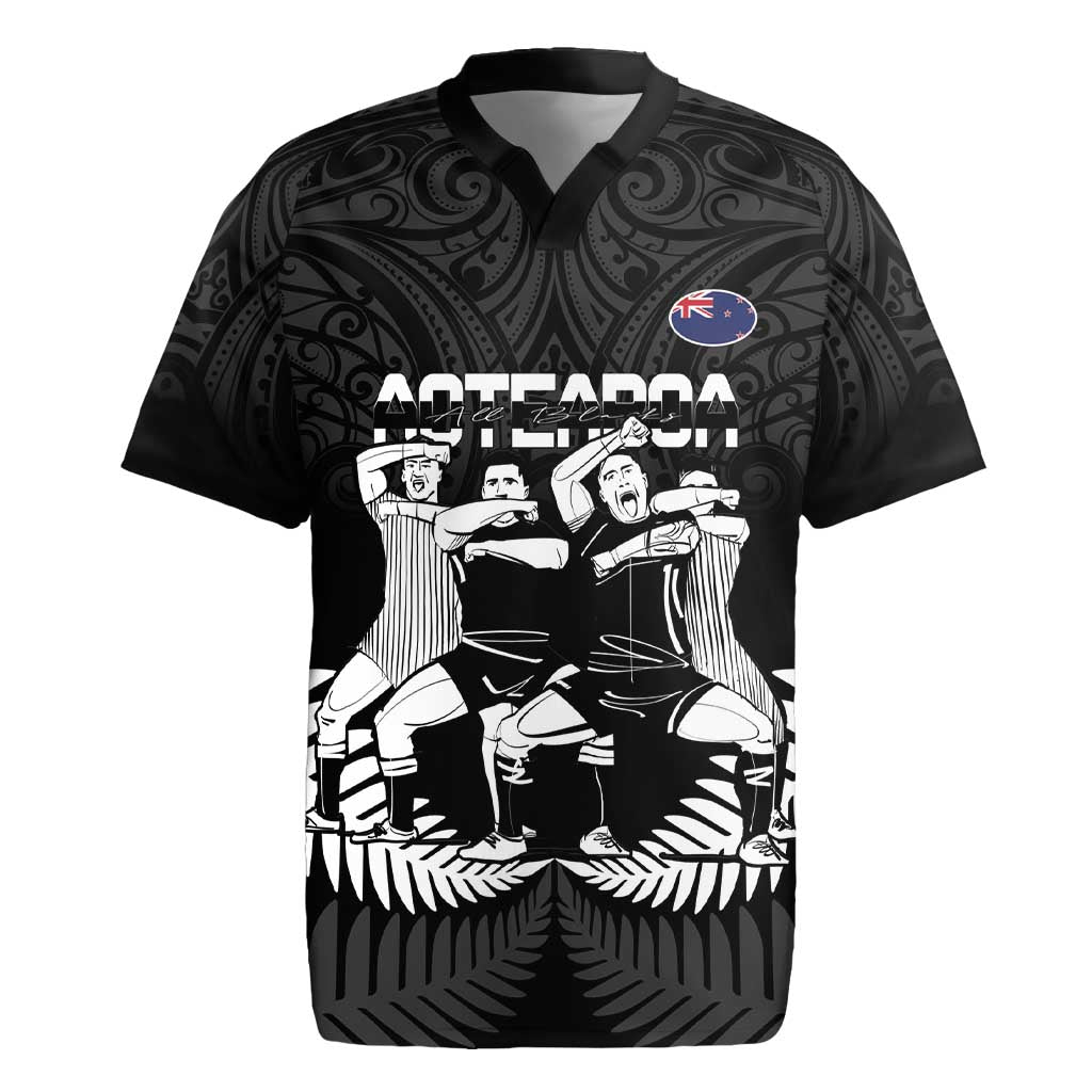 New Zealand Silver Fern Rugby Rugby Jersey Haka Dance With Aotearoa Maori Pattern