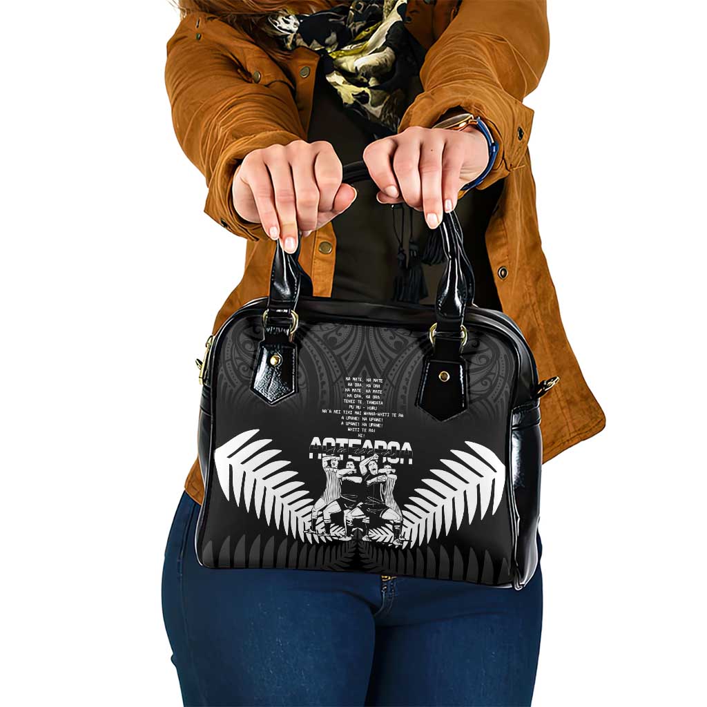 New Zealand Silver Fern Rugby Shoulder Handbag Haka Dance With Aotearoa Maori Pattern