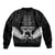 New Zealand Silver Fern Rugby Sleeve Zip Bomber Jacket Haka Dance With Aotearoa Maori Pattern