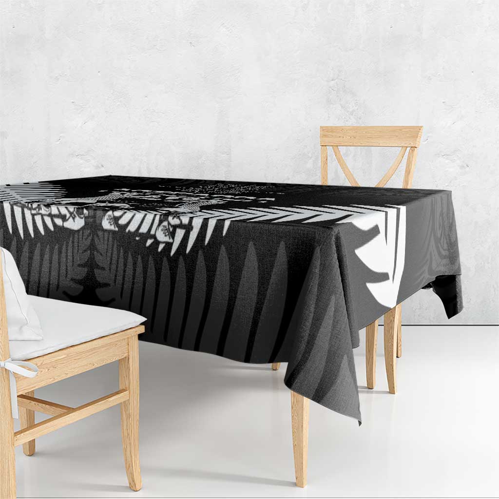 New Zealand Silver Fern Rugby Tablecloth Haka Dance With Aotearoa Maori Pattern LT14 - Polynesian Pride