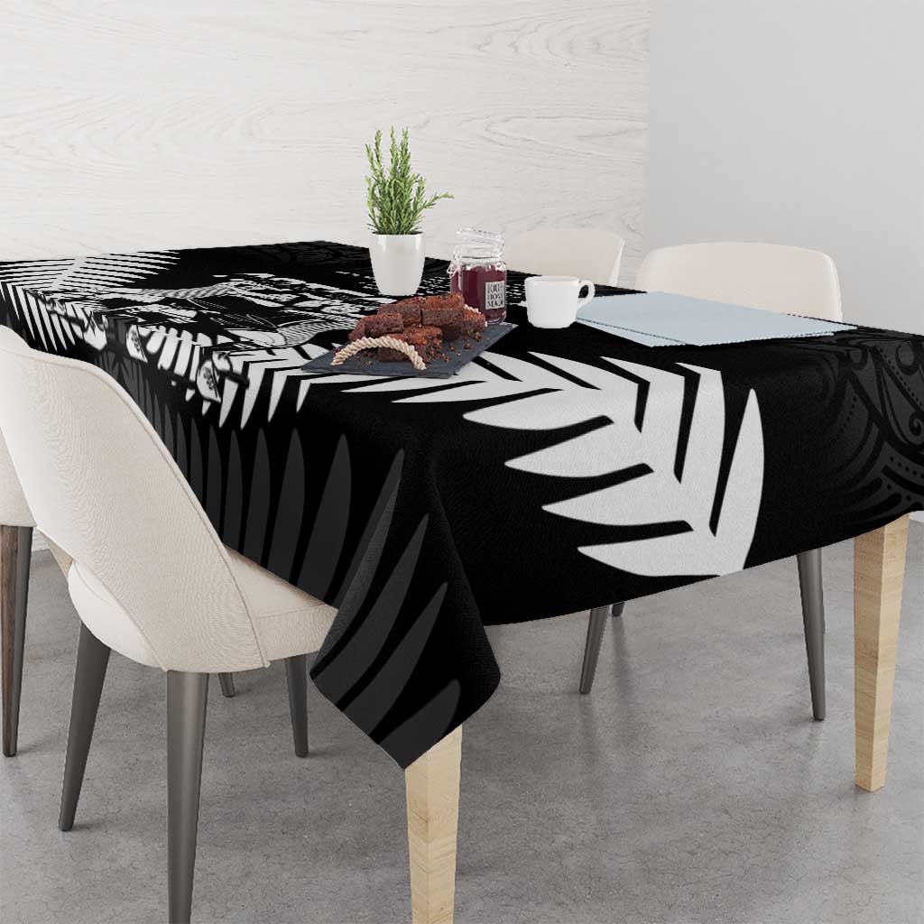 New Zealand Silver Fern Rugby Tablecloth Haka Dance With Aotearoa Maori Pattern LT14 - Polynesian Pride