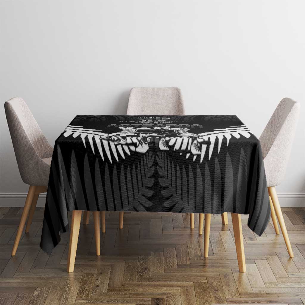 New Zealand Silver Fern Rugby Tablecloth Haka Dance With Aotearoa Maori Pattern LT14 - Polynesian Pride