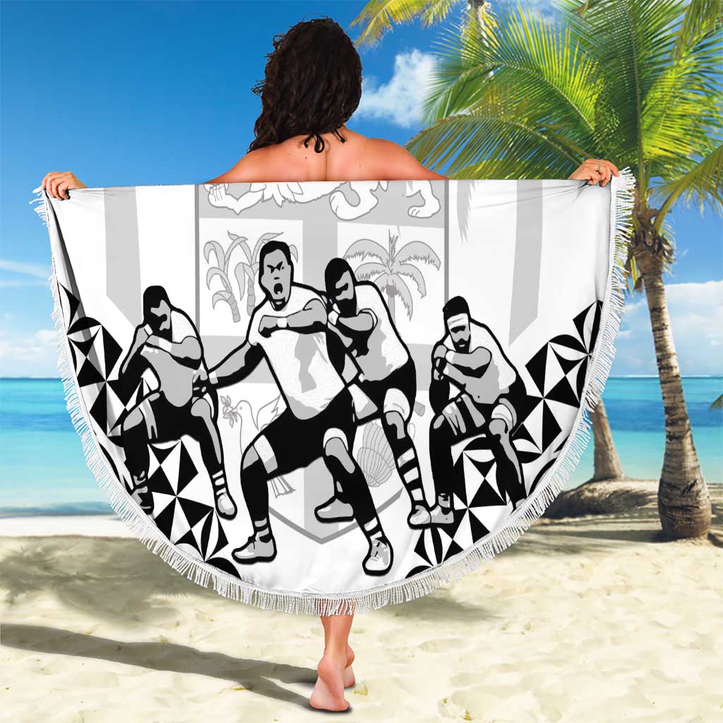 Fiji Tapa Rugby Beach Blanket Cibi Dance With Fijian Pattern LT14 - Polynesian Pride