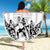 Fiji Tapa Rugby Beach Blanket Cibi Dance With Fijian Pattern