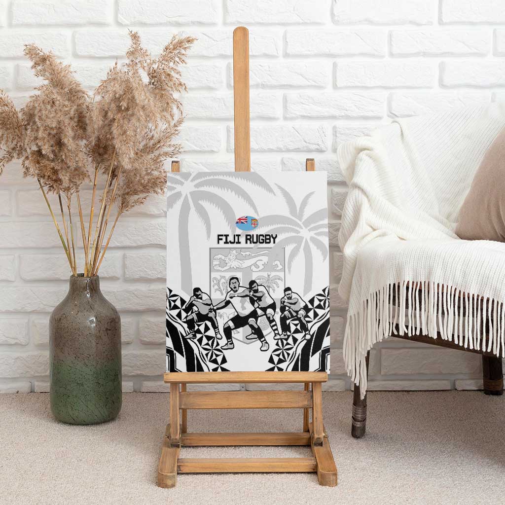 Fiji Tapa Rugby Canvas Wall Art Cibi Dance With Fijian Pattern LT14 - Polynesian Pride