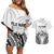 Fiji Tapa Rugby Couples Matching Off Shoulder Short Dress and Hawaiian Shirt Cibi Dance With Fijian Pattern