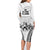 Fiji Tapa Rugby Family Matching Long Sleeve Bodycon Dress and Hawaiian Shirt Cibi Dance With Fijian Pattern