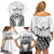 Fiji Tapa Rugby Family Matching Off Shoulder Short Dress and Hawaiian Shirt Cibi Dance With Fijian Pattern