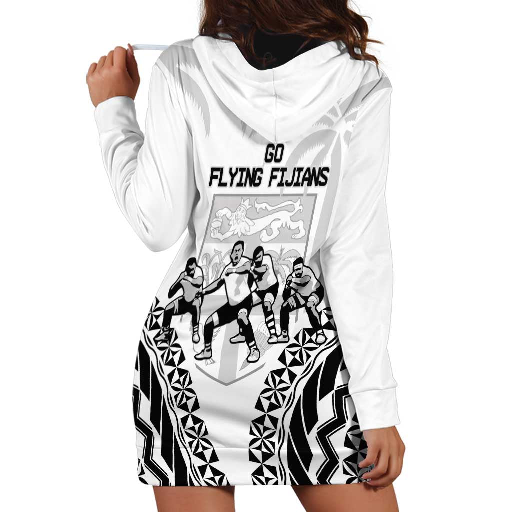 Fiji Tapa Rugby Hoodie Dress Cibi Dance With Fijian Pattern LT14 - Polynesian Pride