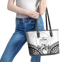 Fiji Tapa Rugby Leather Tote Bag Cibi Dance With Fijian Pattern LT14 - Polynesian Pride