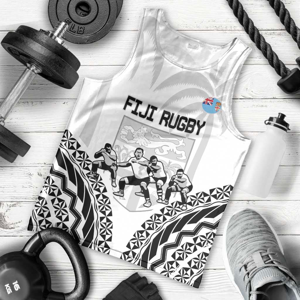 Fiji Tapa Rugby Men Tank Top Cibi Dance With Fijian Pattern LT14 - Polynesian Pride