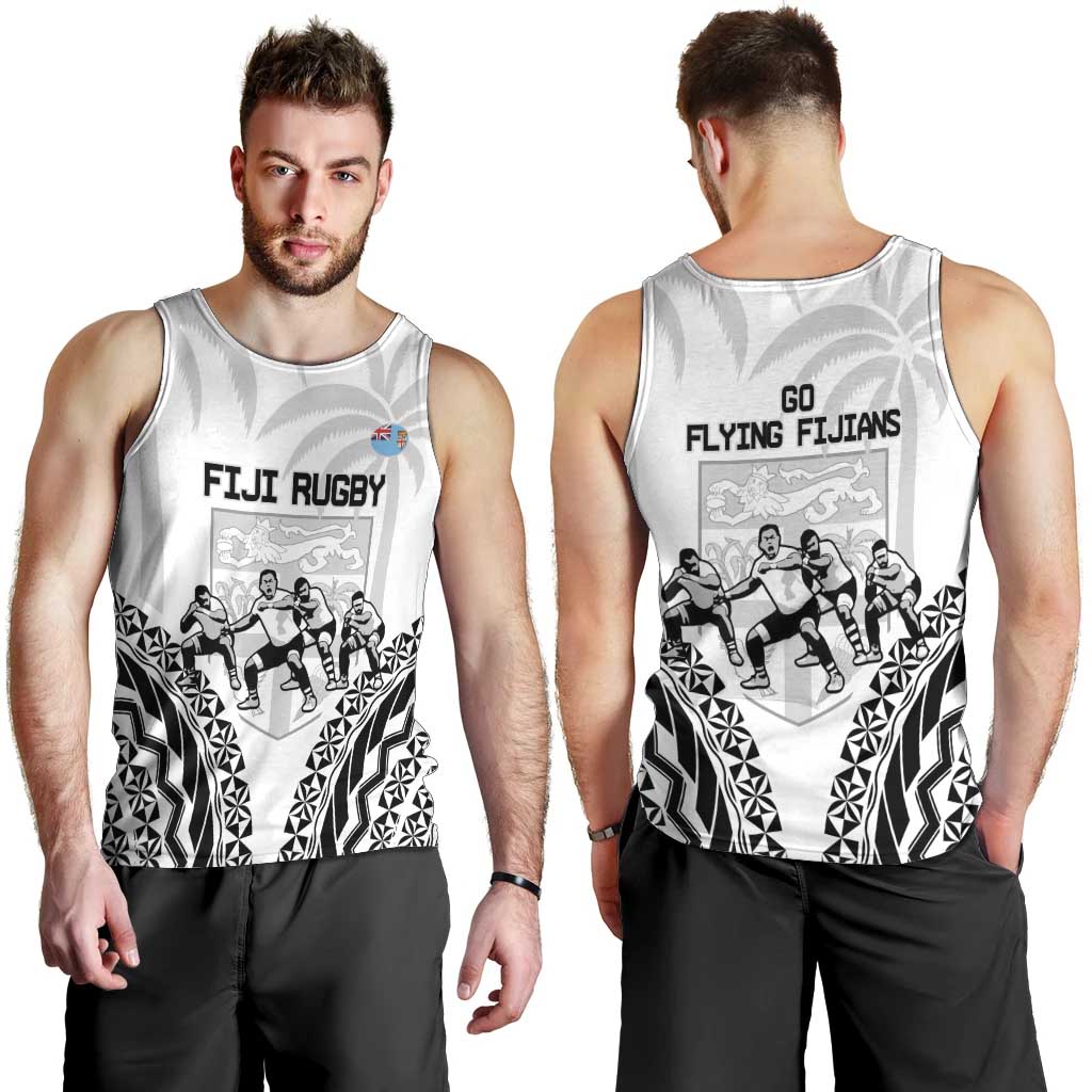 Fiji Tapa Rugby Men Tank Top Cibi Dance With Fijian Pattern LT14 - Polynesian Pride