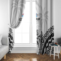 Fiji Tapa Rugby Window Curtain Cibi Dance With Fijian Pattern LT14 - Polynesian Pride