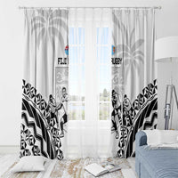 Fiji Tapa Rugby Window Curtain Cibi Dance With Fijian Pattern LT14 - Polynesian Pride