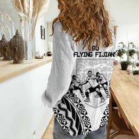 Fiji Tapa Rugby Women Casual Shirt Cibi Dance With Fijian Pattern LT14 - Polynesian Pride