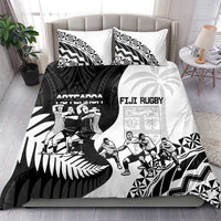New Zealand And Fiji Tapa Rugby Bedding Set Haka Dance Mix Cibi Dance Together LT14 - Polynesian Pride