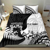 New Zealand And Fiji Tapa Rugby Bedding Set Haka Dance Mix Cibi Dance Together LT14 - Polynesian Pride