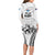 New Zealand And Fiji Tapa Rugby Long Sleeve Bodycon Dress Haka Dance Mix Cibi Dance Together