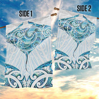 New Zealand Manta Ray Tattoo Garden Flag Aotearoa Maori Haehae Paua Shell LT14 - Polynesian Pride