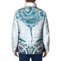 New Zealand Manta Ray Tattoo Padded Jacket Aotearoa Maori Haehae Paua Shell LT14 - Polynesian Pride