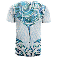 New Zealand Manta Ray Tattoo T Shirt Aotearoa Maori Haehae Paua Shell LT14 - Polynesian Pride