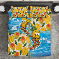 Aloha Hawaii Summer Bedding Set Hawaiian Lei Surfing Mango Palaka Motifs LT14 Blue - Polynesian Pride