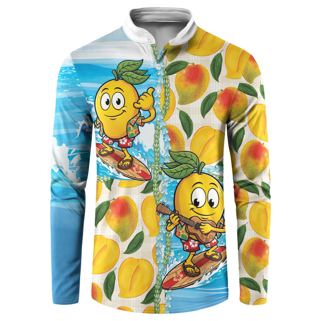Aloha Hawaii Summer Button Sweatshirt Hawaiian Lei Surfing Mango Palaka Motifs LT14 Blue - Polynesian Pride