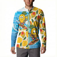 Aloha Hawaii Summer Button Sweatshirt Hawaiian Lei Surfing Mango Palaka Motifs LT14 - Polynesian Pride