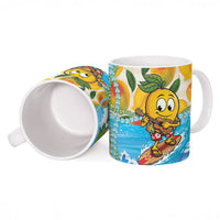 Aloha Hawaii Summer Ceramic Mug Hawaiian Lei Surfing Mango Palaka Motifs LT14 - Polynesian Pride