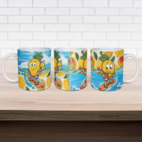 Aloha Hawaii Summer Ceramic Mug Hawaiian Lei Surfing Mango Palaka Motifs LT14 - Polynesian Pride