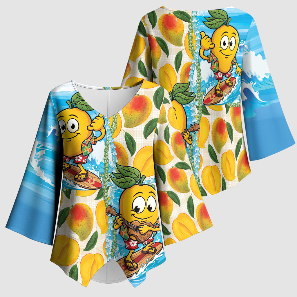 Aloha Hawaii Summer Kimono Sleeve Blouse Hawaiian Lei Surfing Mango Palaka Motifs LT14 - Polynesian Pride