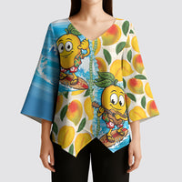 Aloha Hawaii Summer Kimono Sleeve Blouse Hawaiian Lei Surfing Mango Palaka Motifs LT14 - Polynesian Pride