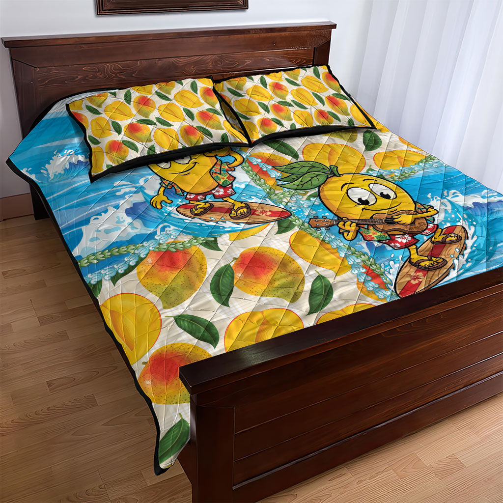 Aloha Hawaii Summer Quilt Bed Set Hawaiian Lei Surfing Mango Palaka Motifs LT14 - Polynesian Pride
