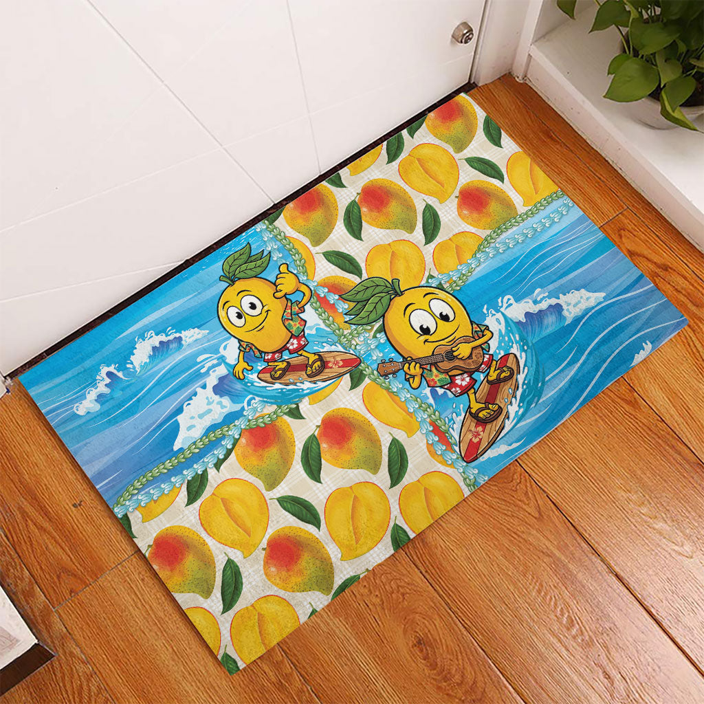 Aloha Hawaii Summer Rubber Doormat Hawaiian Lei Surfing Mango Palaka Motifs LT14 - Polynesian Pride
