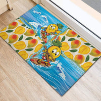 Aloha Hawaii Summer Rubber Doormat Hawaiian Lei Surfing Mango Palaka Motifs LT14 - Polynesian Pride