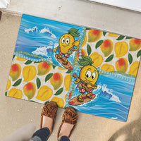 Aloha Hawaii Summer Rubber Doormat Hawaiian Lei Surfing Mango Palaka Motifs LT14 - Polynesian Pride