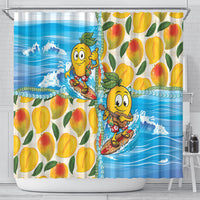 Aloha Hawaii Summer Shower Curtain Hawaiian Lei Surfing Mango Palaka Motifs LT14 - Polynesian Pride