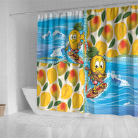 Aloha Hawaii Summer Shower Curtain Hawaiian Lei Surfing Mango Palaka Motifs LT14 - Polynesian Pride