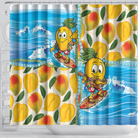 Aloha Hawaii Summer Shower Curtain Hawaiian Lei Surfing Mango Palaka Motifs LT14 - Polynesian Pride