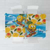 Aloha Hawaii Summer Tablecloth Hawaiian Lei Surfing Mango Palaka Motifs LT14 Blue - Polynesian Pride